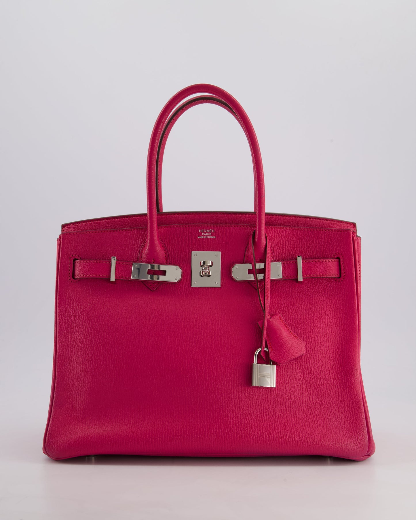 *HOT* Hermès Birkin Bag 30cm Retourne in Rose Shocking Chèvre Mysore Leather with Palladium Hardware