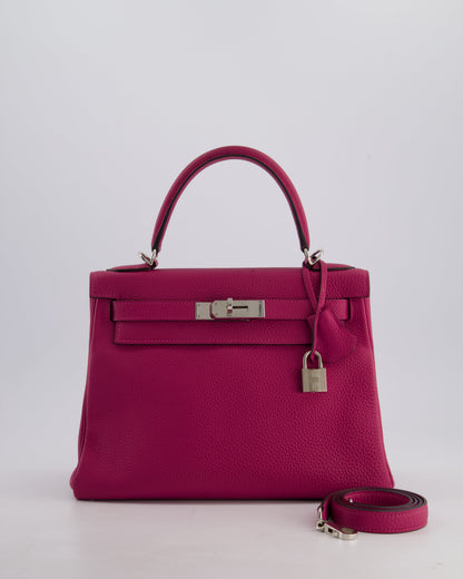 Hermès Kelly Retourne Bag 28cm in Rose Pourpre Togo Leather with Palladium Hardware