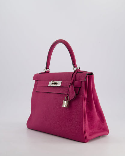 Hermès Kelly Retourne Bag 28cm in Rose Pourpre Togo Leather with Palladium Hardware
