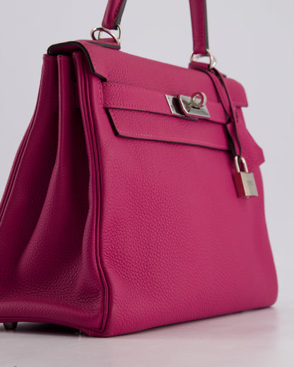 Hermès Kelly Retourne Bag 28cm in Rose Pourpre Togo Leather with Palladium Hardware