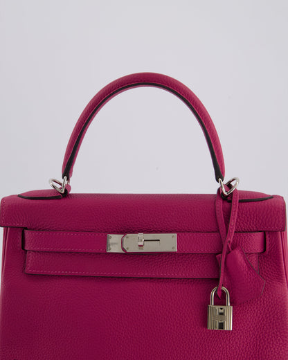 Hermès Kelly Retourne Bag 28cm in Rose Pourpre Togo Leather with Palladium Hardware