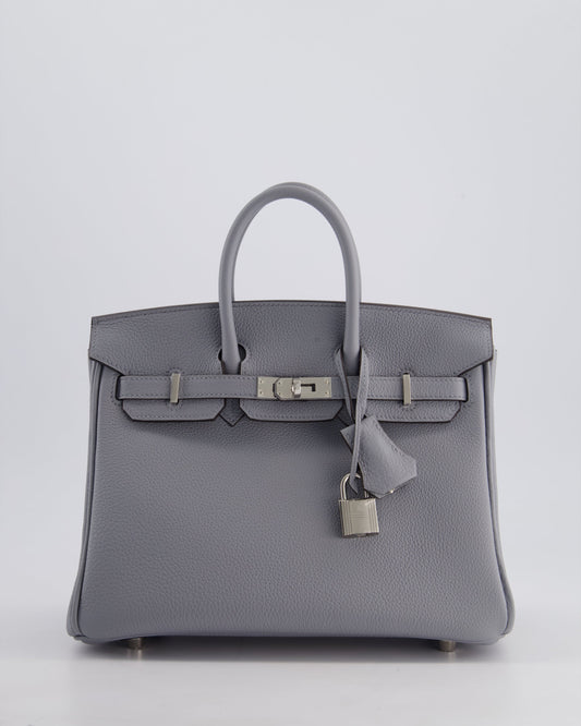 *NEW COLOUR* Hermès Birkin 25cm Retourne Bag in Gris Togo Leather with Palladium Hardware