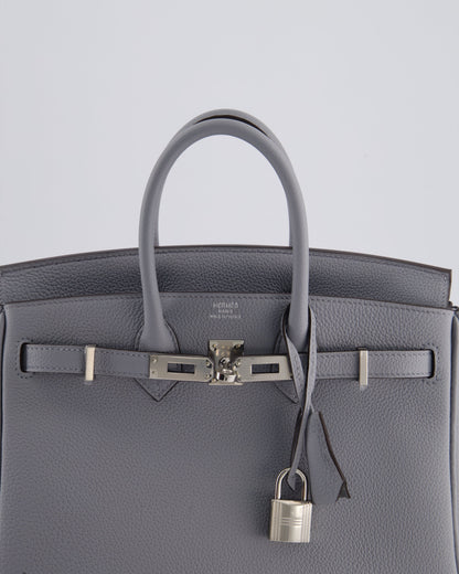 *NEW COLOUR* Hermès Birkin 25cm Retourne Bag in Gris Togo Leather with Palladium Hardware