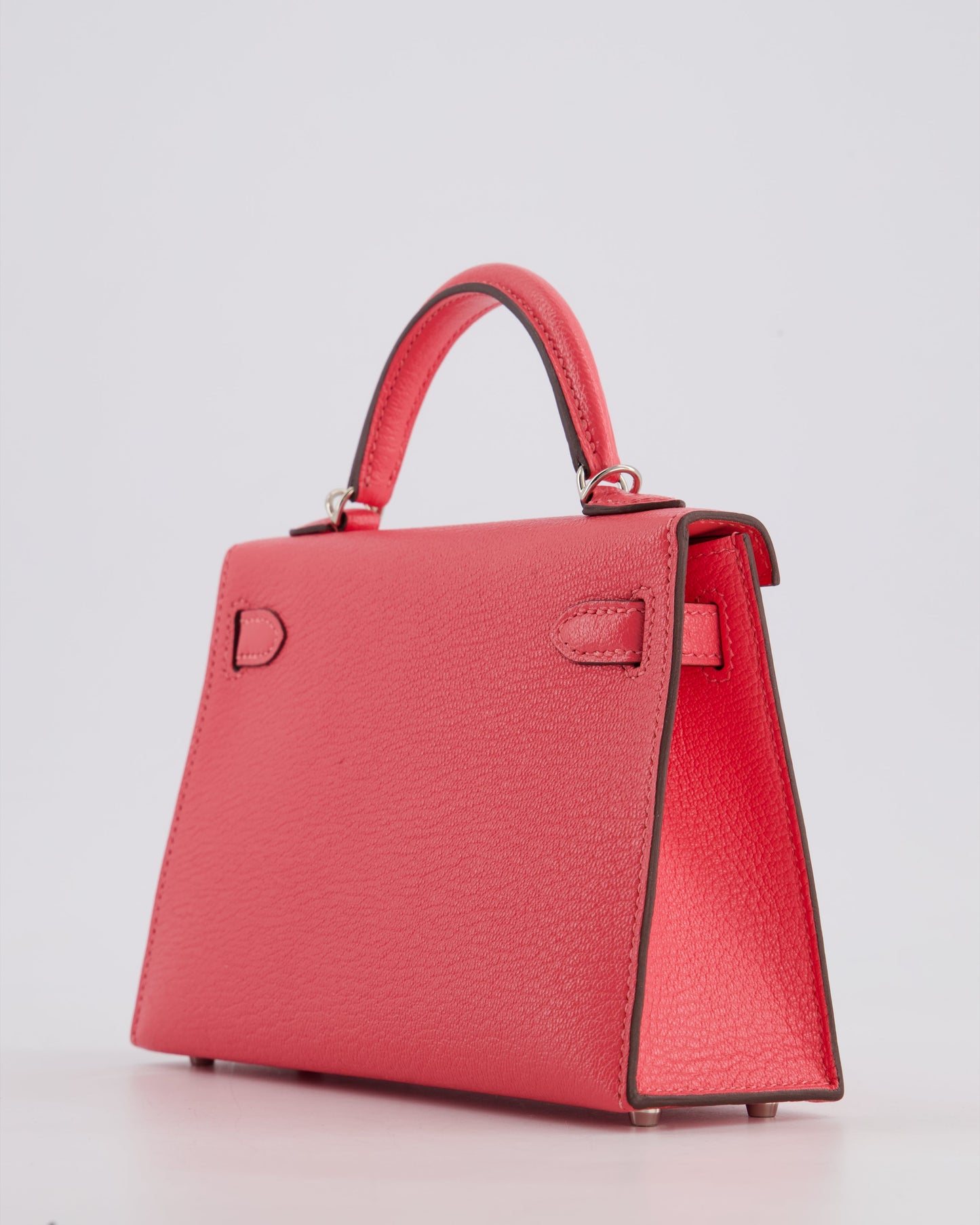 *HOT* Hermes Mini Kelly II 20cm in Rose Lipstick Chevre Mysore Leather with Palladium Hardware