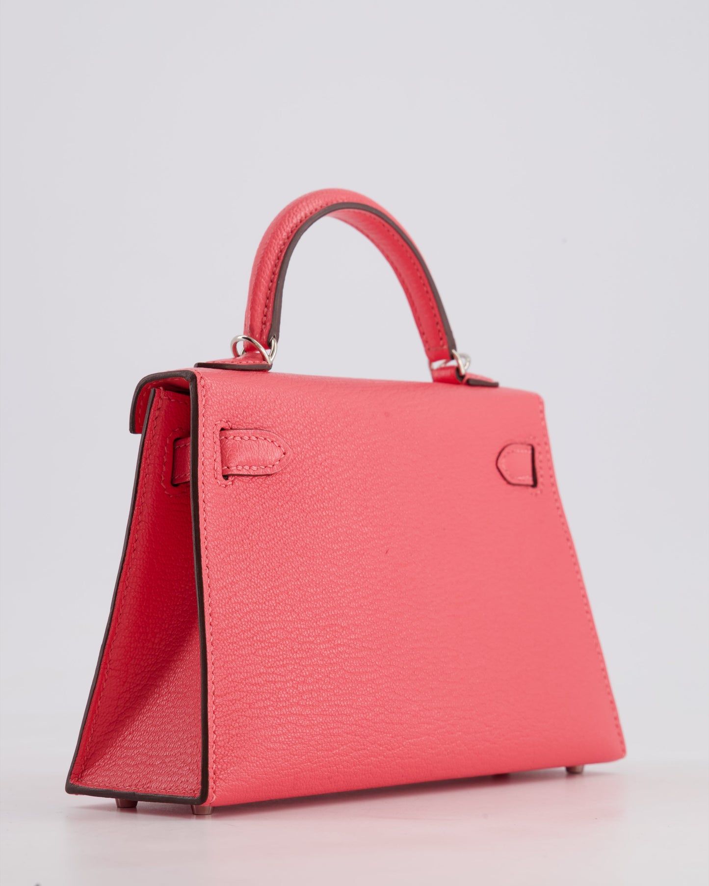*HOT* Hermes Mini Kelly II 20cm in Rose Lipstick Chevre Mysore Leather with Palladium Hardware