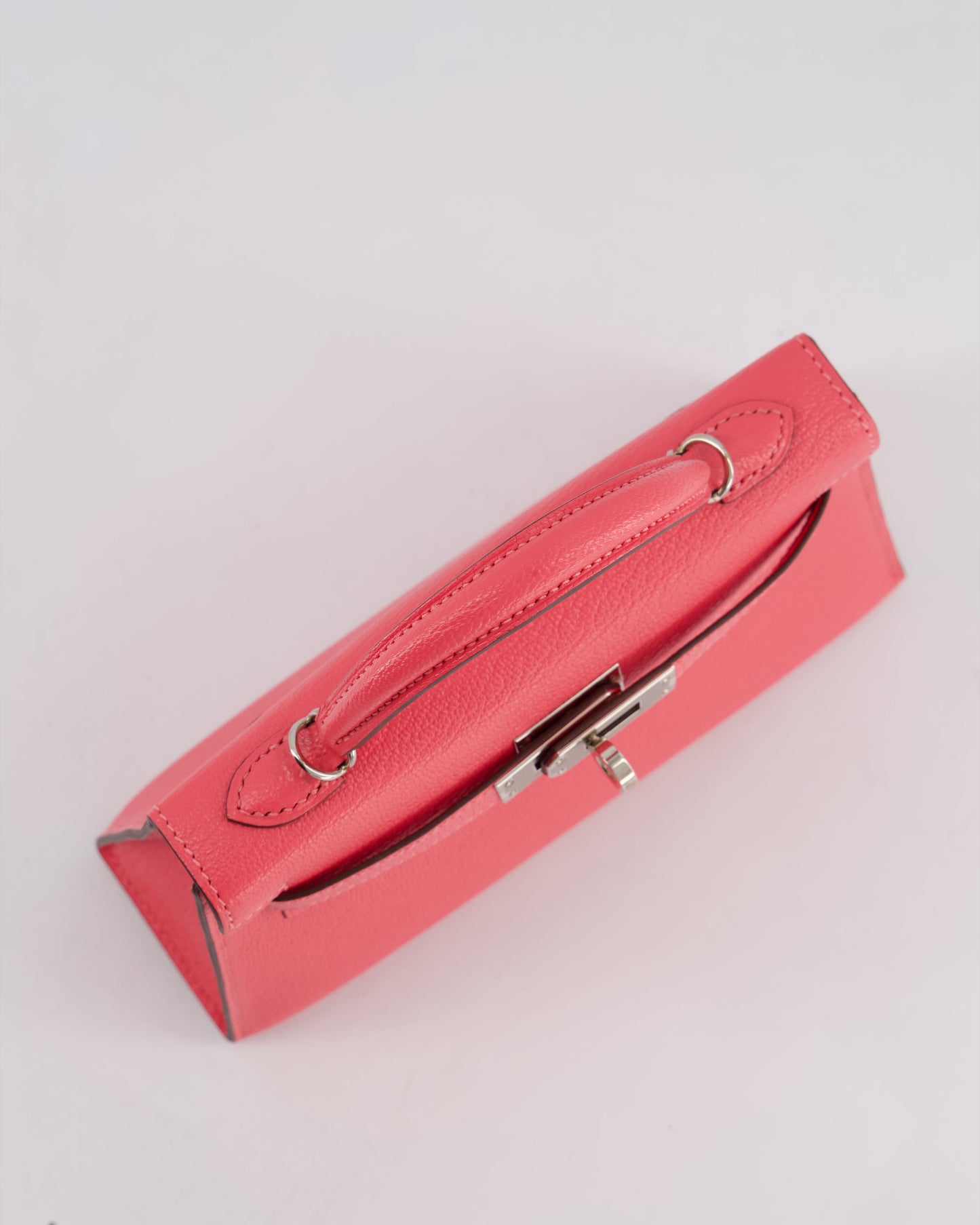 *HOT* Hermes Mini Kelly II 20cm in Rose Lipstick Chevre Mysore Leather with Palladium Hardware