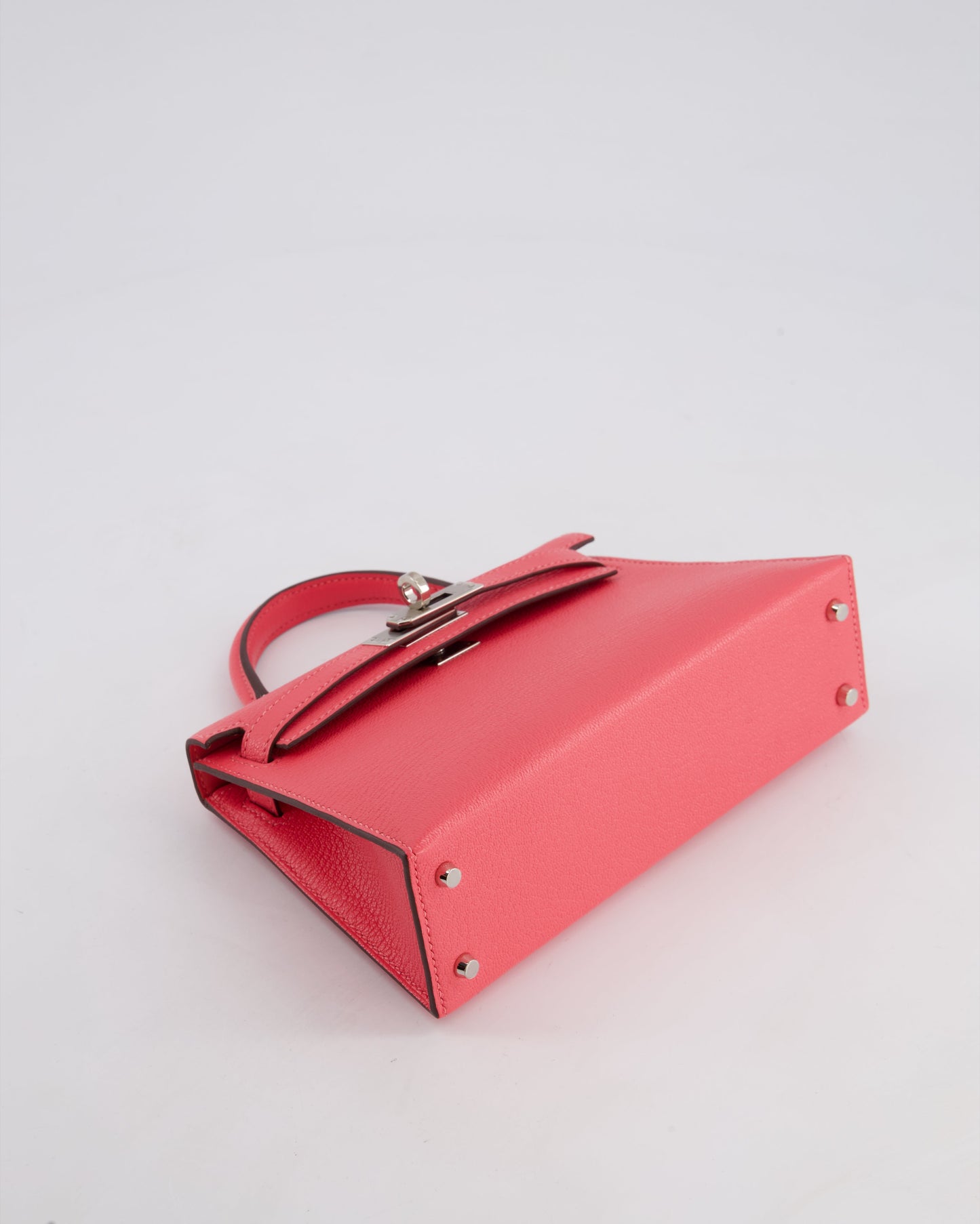 *HOT* Hermes Mini Kelly II 20cm in Rose Lipstick Chevre Mysore Leather with Palladium Hardware