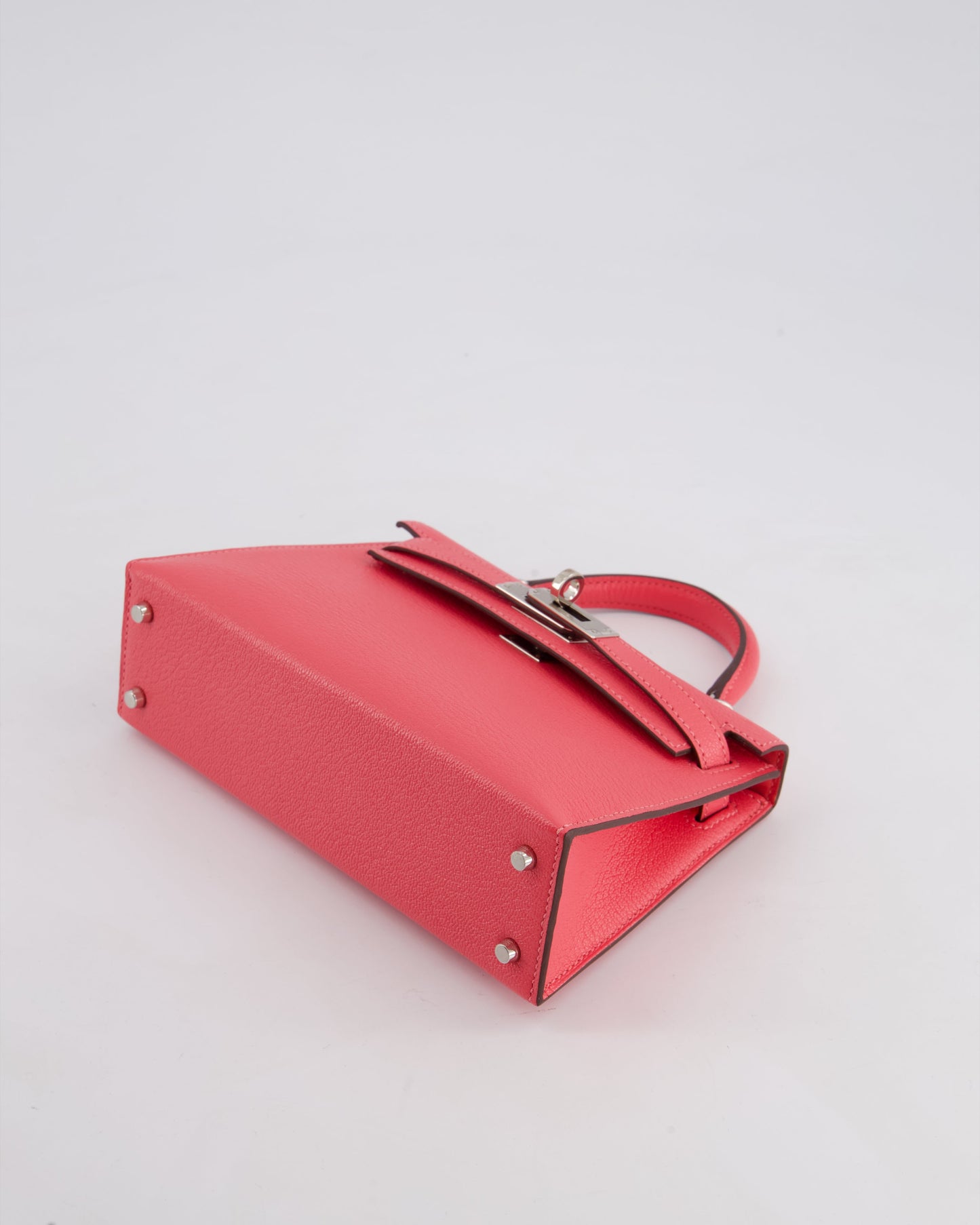 *HOT* Hermes Mini Kelly II 20cm in Rose Lipstick Chevre Mysore Leather with Palladium Hardware