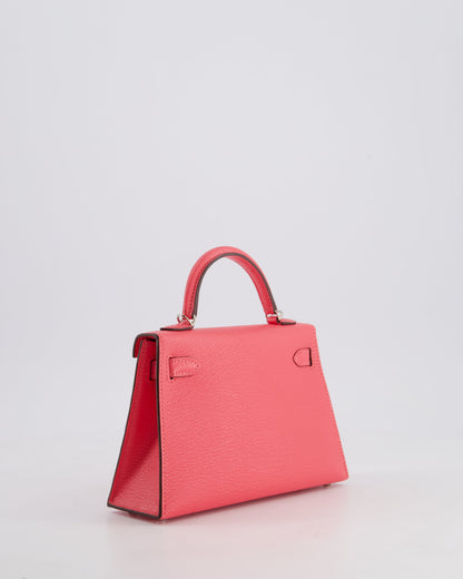 *HOT* Hermes Mini Kelly II 20cm in Rose Lipstick Chevre Mysore Leather with Palladium Hardware