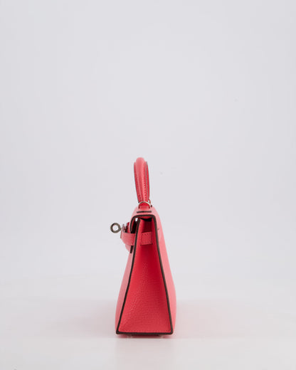 *HOT* Hermes Mini Kelly II 20cm in Rose Lipstick Chevre Mysore Leather with Palladium Hardware