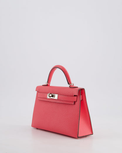 *HOT* Hermes Mini Kelly II 20cm in Rose Lipstick Chevre Mysore Leather with Palladium Hardware