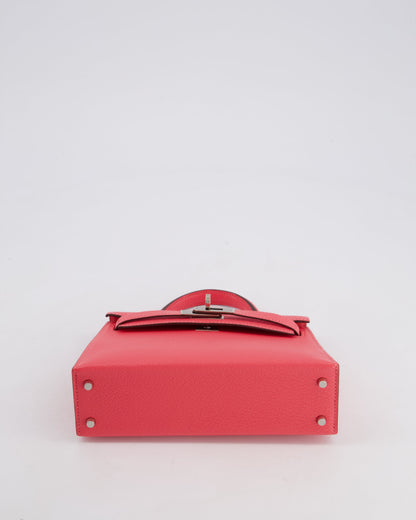 *HOT* Hermes Mini Kelly II 20cm in Rose Lipstick Chevre Mysore Leather with Palladium Hardware