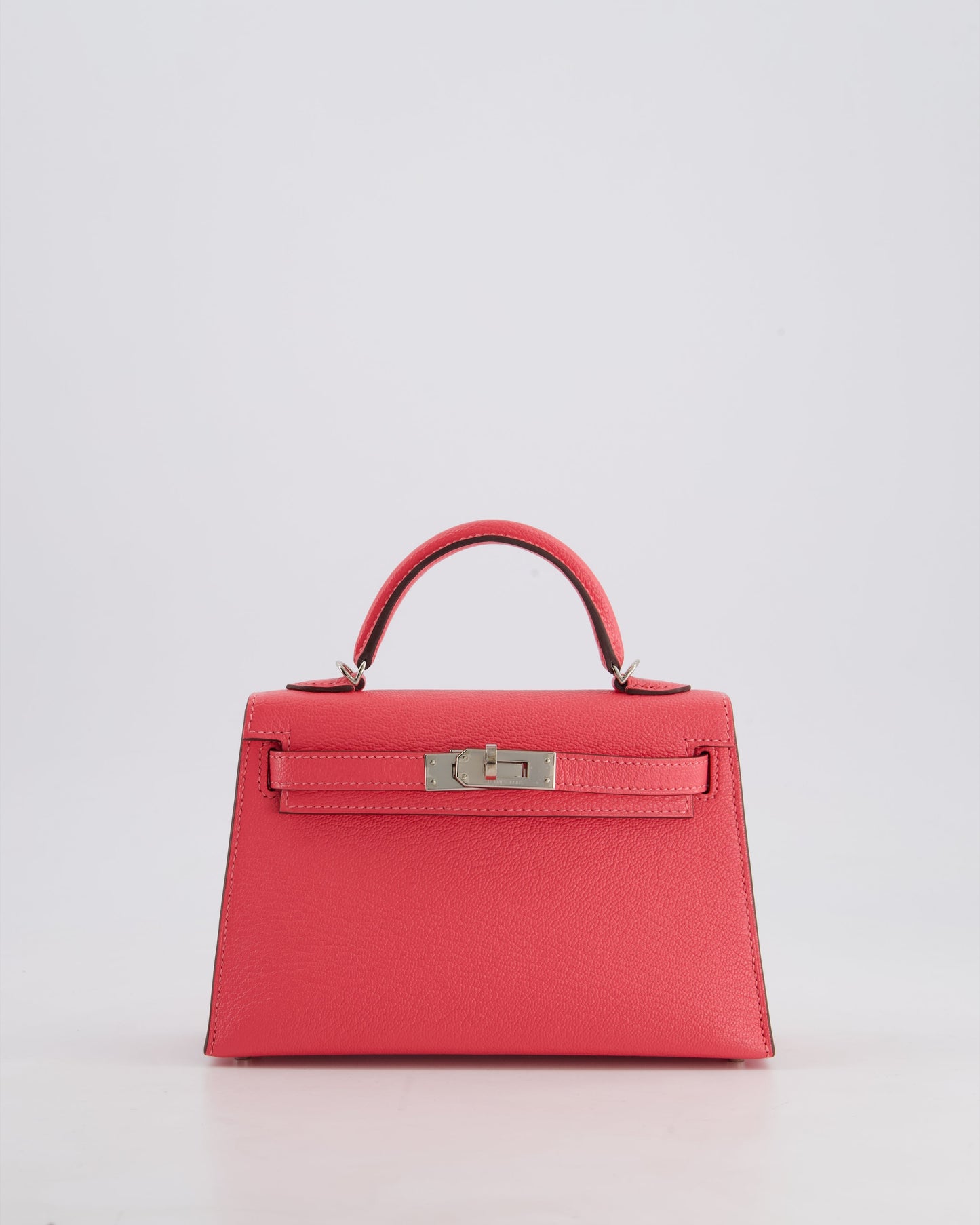 *HOT* Hermes Mini Kelly II 20cm in Rose Lipstick Chevre Mysore Leather with Palladium Hardware