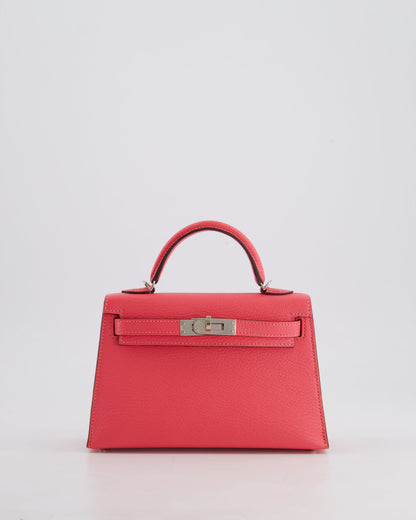 *HOT* Hermes Mini Kelly II 20cm in Rose Lipstick Chevre Mysore Leather with Palladium Hardware