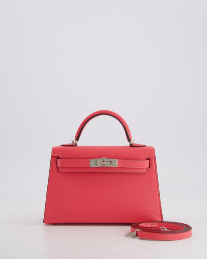 *HOT* Hermes Mini Kelly II 20cm in Rose Lipstick Chevre Mysore Leather with Palladium Hardware
