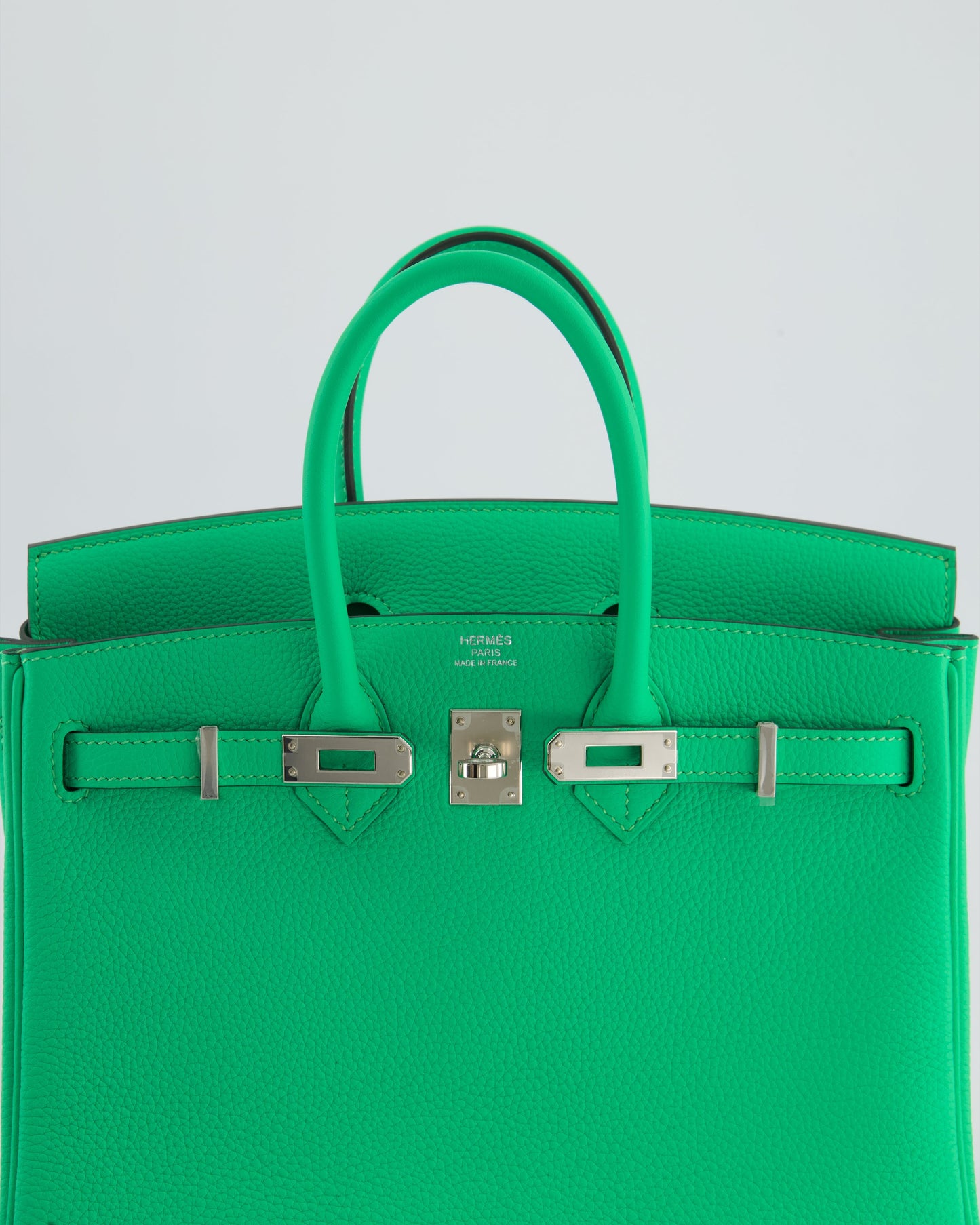 Hermès Birkin 25cm Retourne Bag in Vert Comics Togo Leather with Palladium Hardware