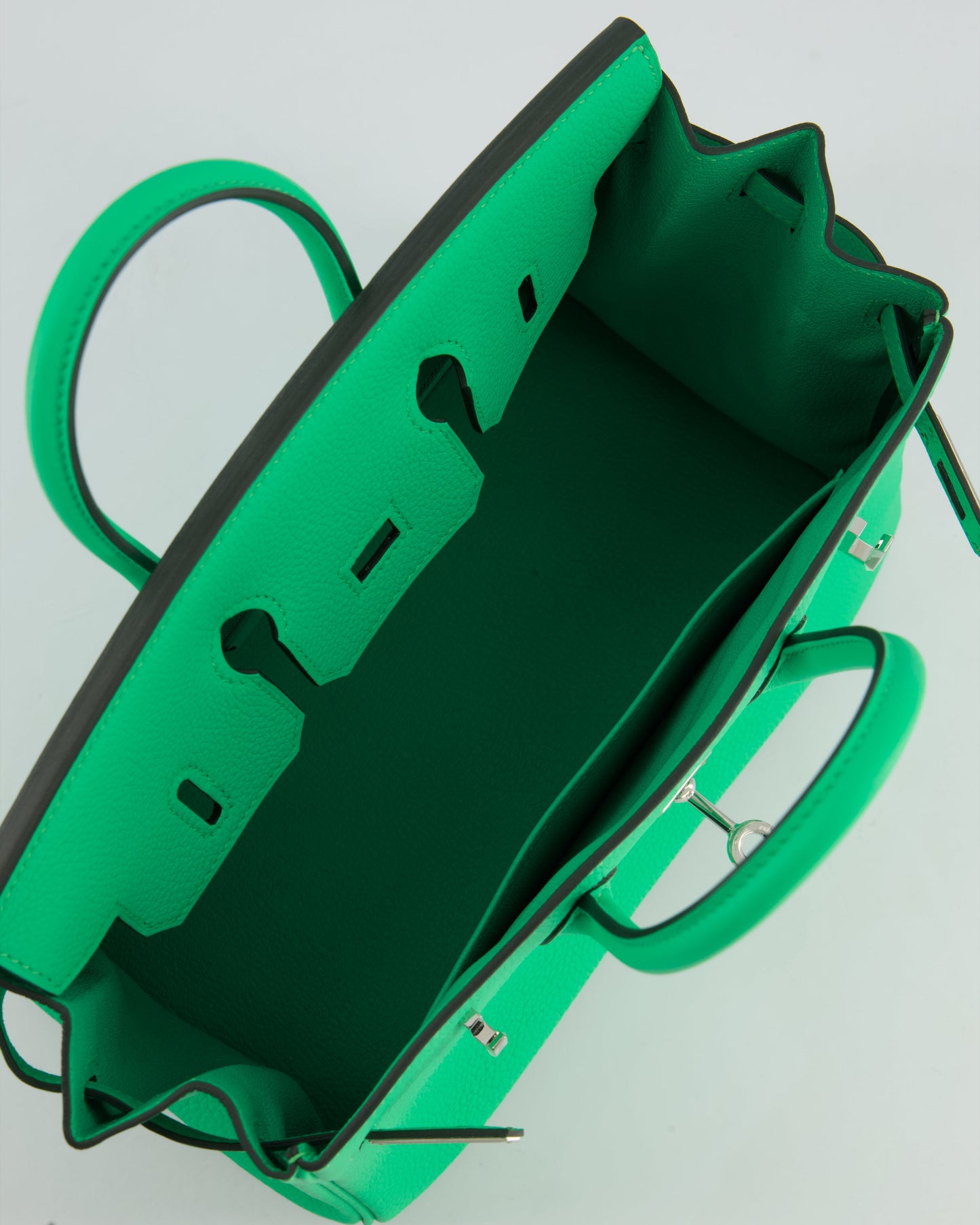 Hermès Birkin 25cm Retourne Bag in Vert Comics Togo Leather with Palladium Hardware