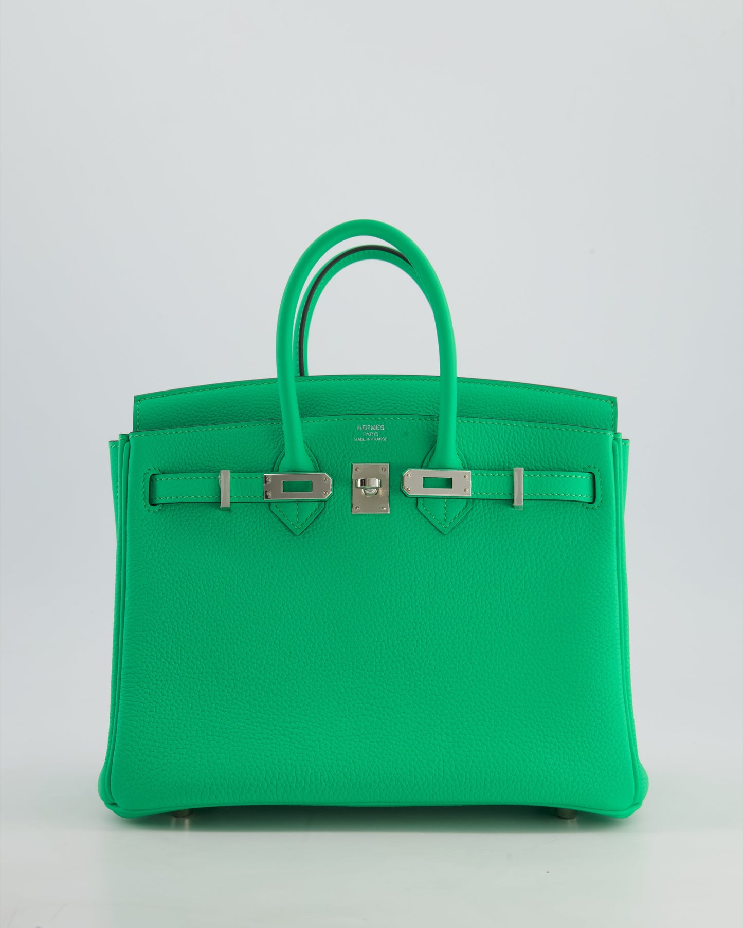 Hermès Birkin 25cm Retourne Bag in Vert Comics Togo Leather with Palladium Hardware