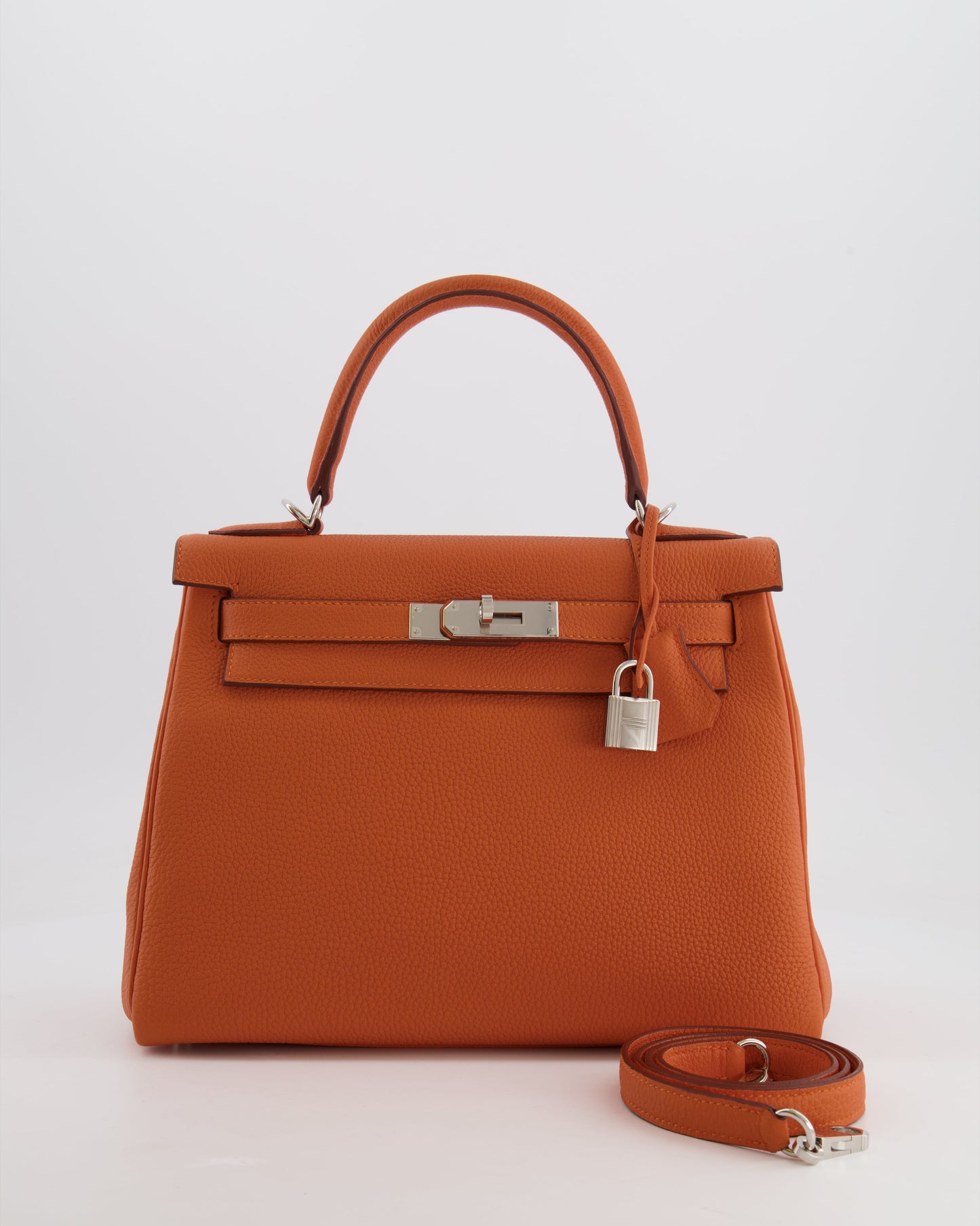 Hermès Kelly 28cm Retourne Bag in Orange Togo Leather with Palladium Hardware