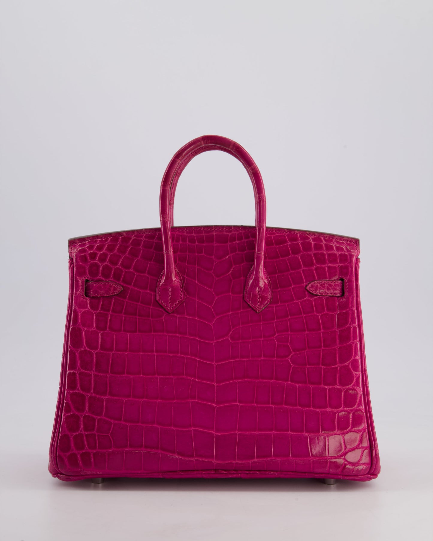 *RARE* Hermès Birkin 25cm Retourne Bag in Rose Scheherezade Niloticus Porosus with Palladium Hardware