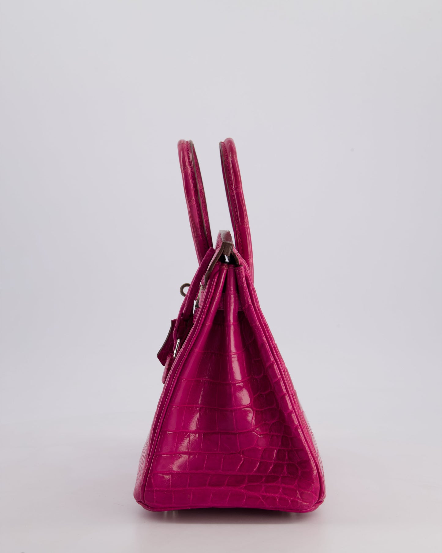 *RARE* Hermès Birkin 25cm Retourne Bag in Rose Scheherezade Niloticus Porosus with Palladium Hardware