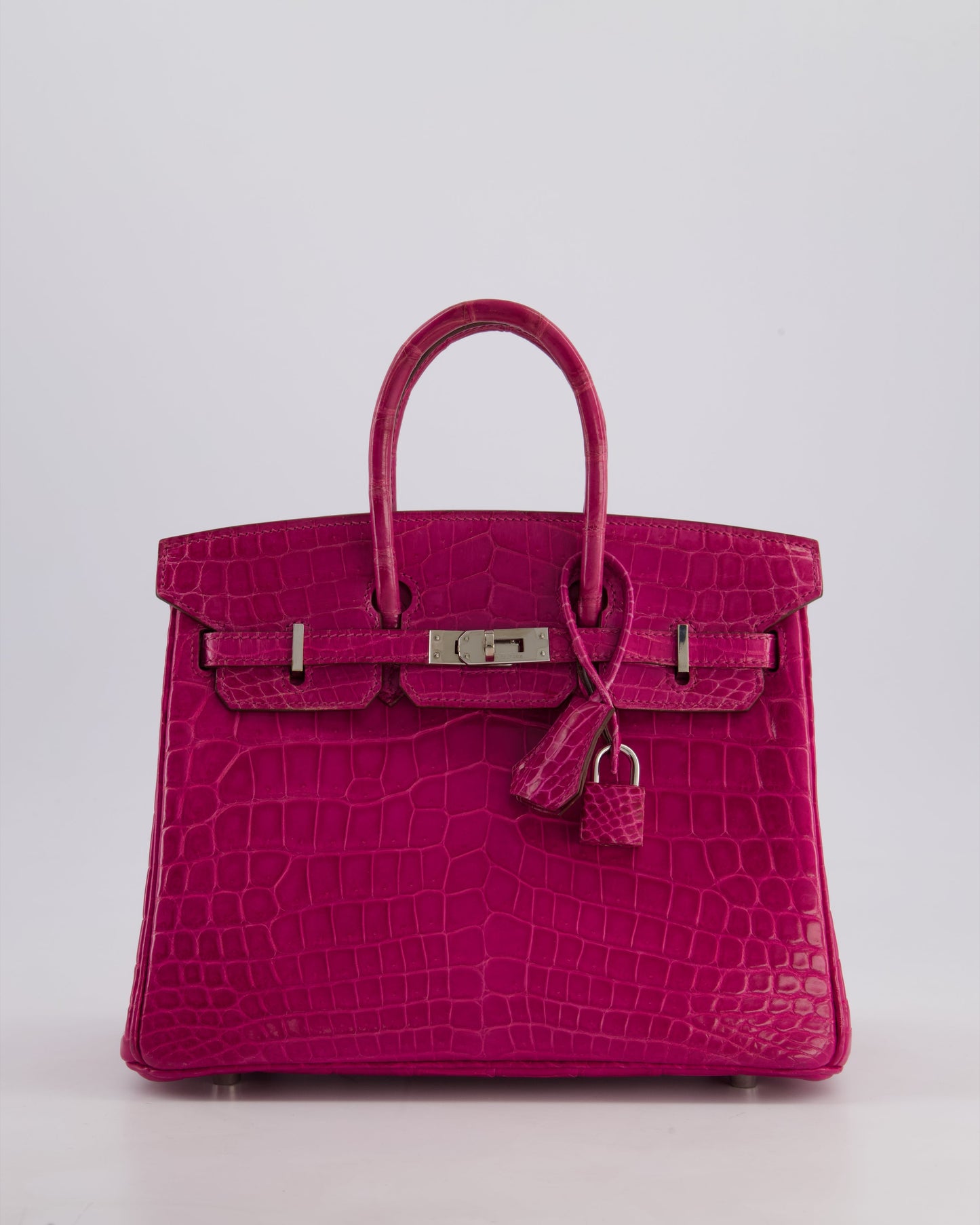 *RARE* Hermès Birkin 25cm Retourne Bag in Rose Scheherezade Niloticus Porosus with Palladium Hardware