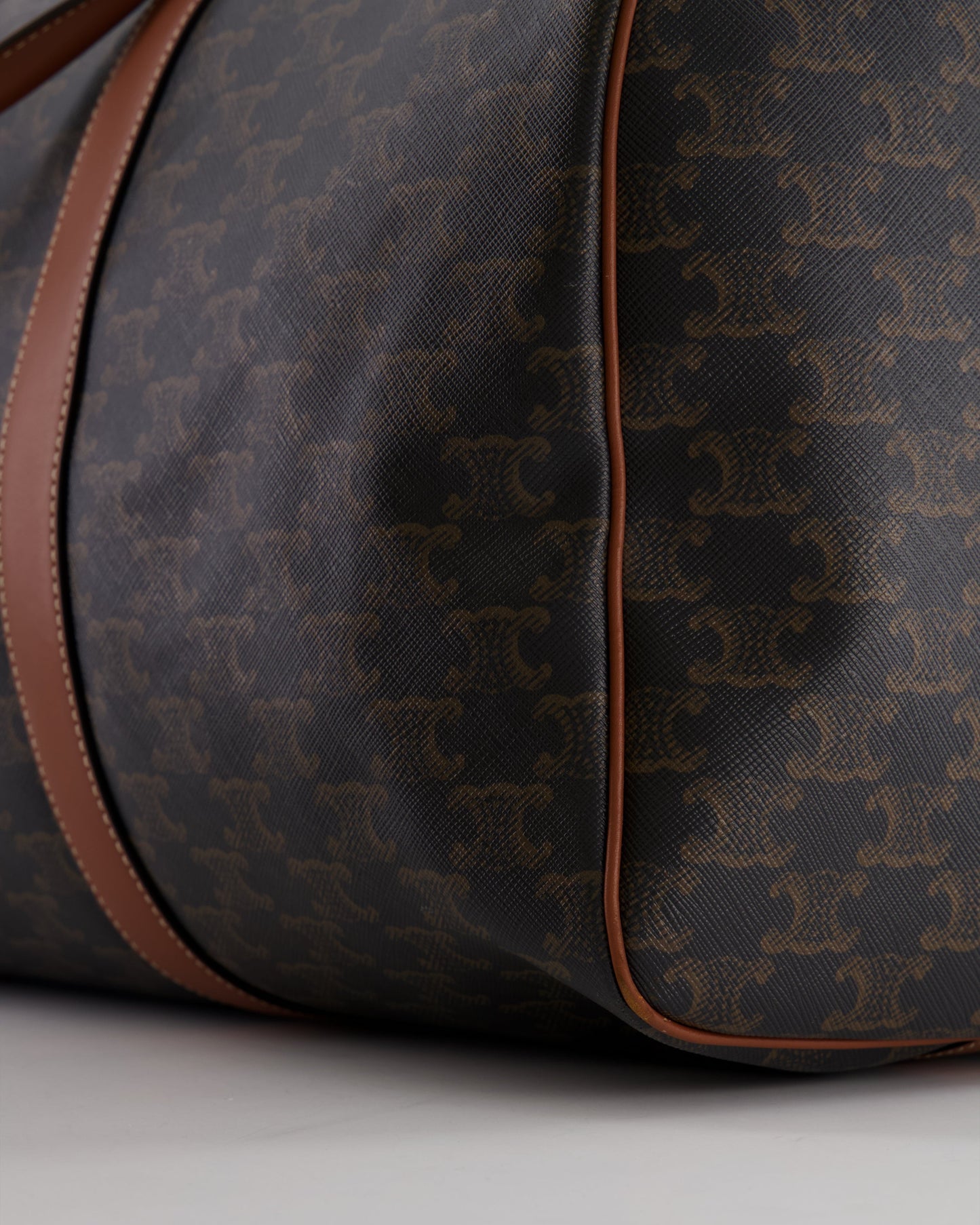 Céline Brown Triomphe Large Travel Bag in Canvas and Calfskin with Gold Hardware RRP £1,950