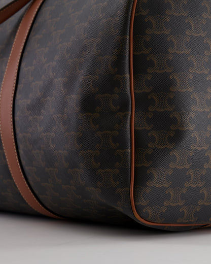 Céline Brown Triomphe Large Travel Bag in Canvas and Calfskin with Gold Hardware RRP £1,950
