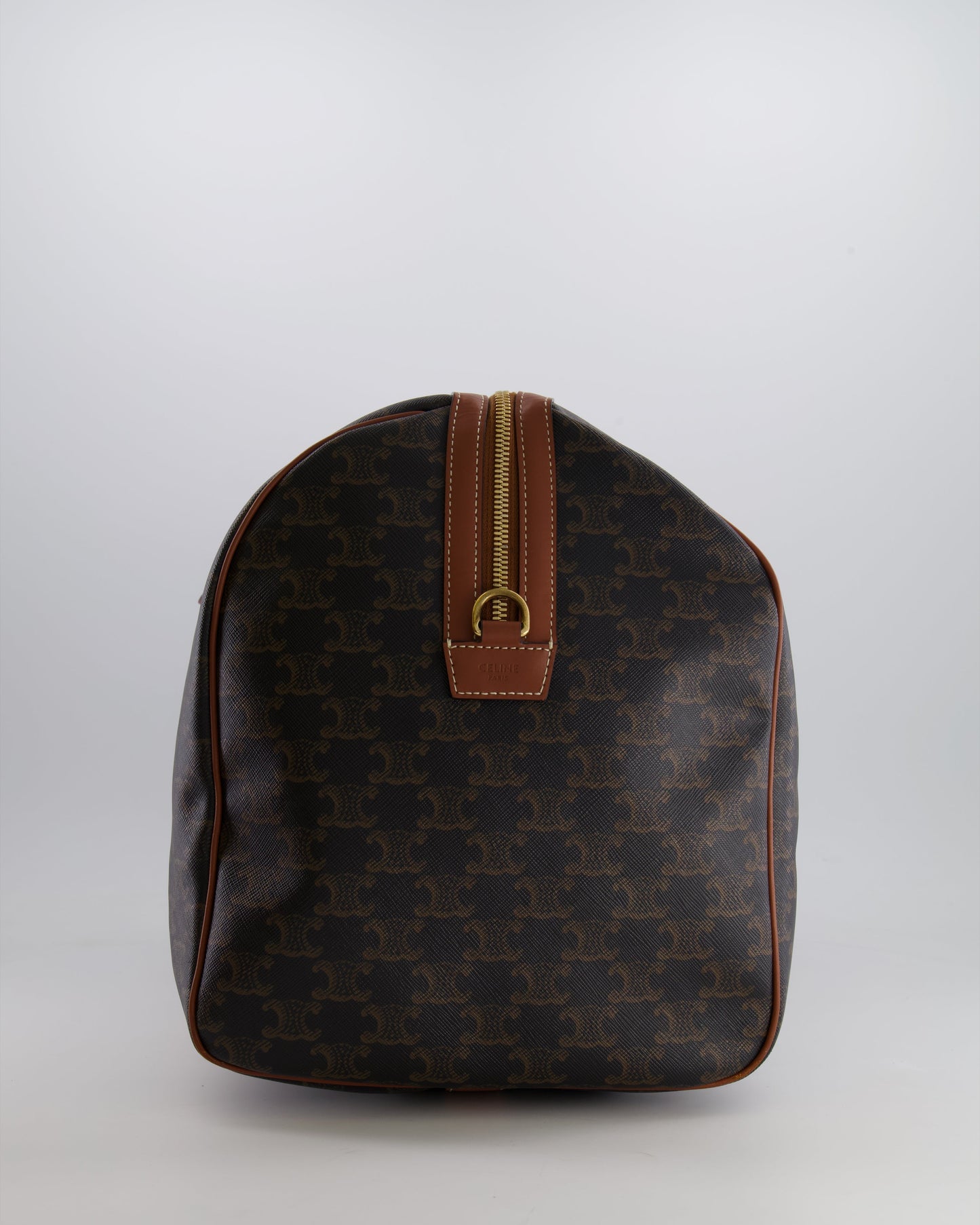 Céline Brown Triomphe Large Travel Bag in Canvas and Calfskin with Gold Hardware RRP £1,950