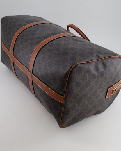 Céline Brown Triomphe Large Travel Bag in Canvas and Calfskin with Gold Hardware RRP £1,950