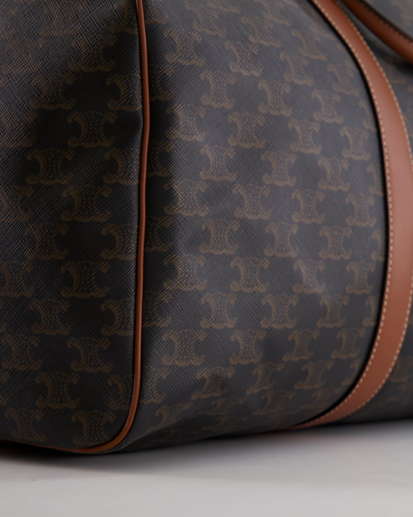 Céline Brown Triomphe Large Travel Bag in Canvas and Calfskin with Gold Hardware RRP £1,950