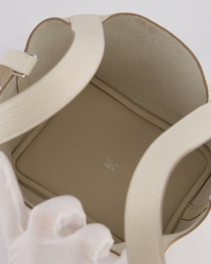 *HOT* Hermès Picotin Lock Bag 18cm in Craie Clemence Leather with Palladium Hardware