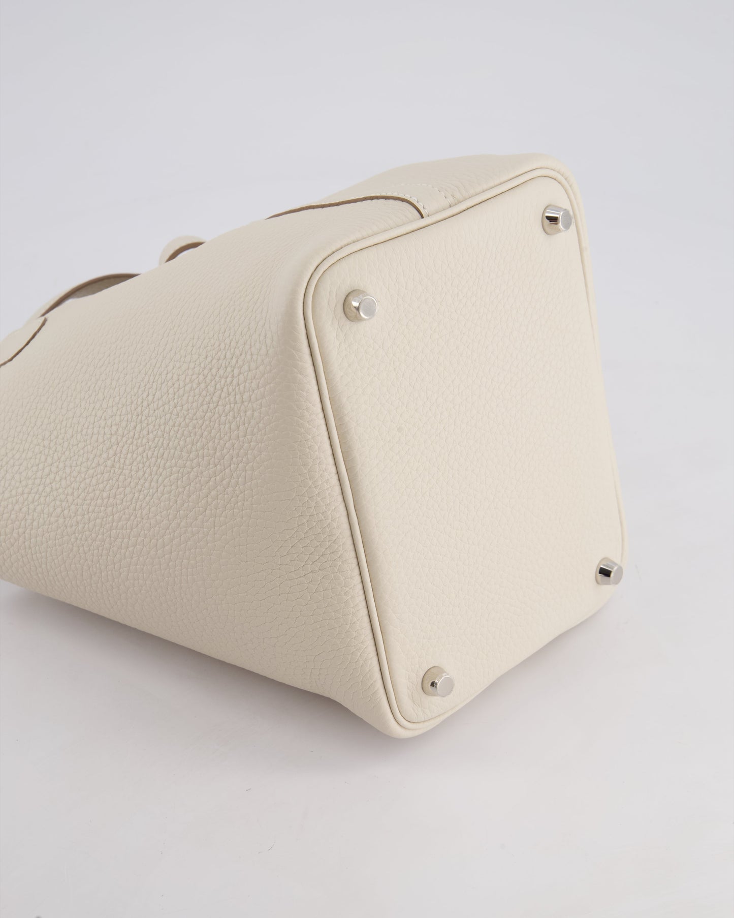 *HOT* Hermès Picotin Lock Bag 18cm in Craie Clemence Leather with Palladium Hardware