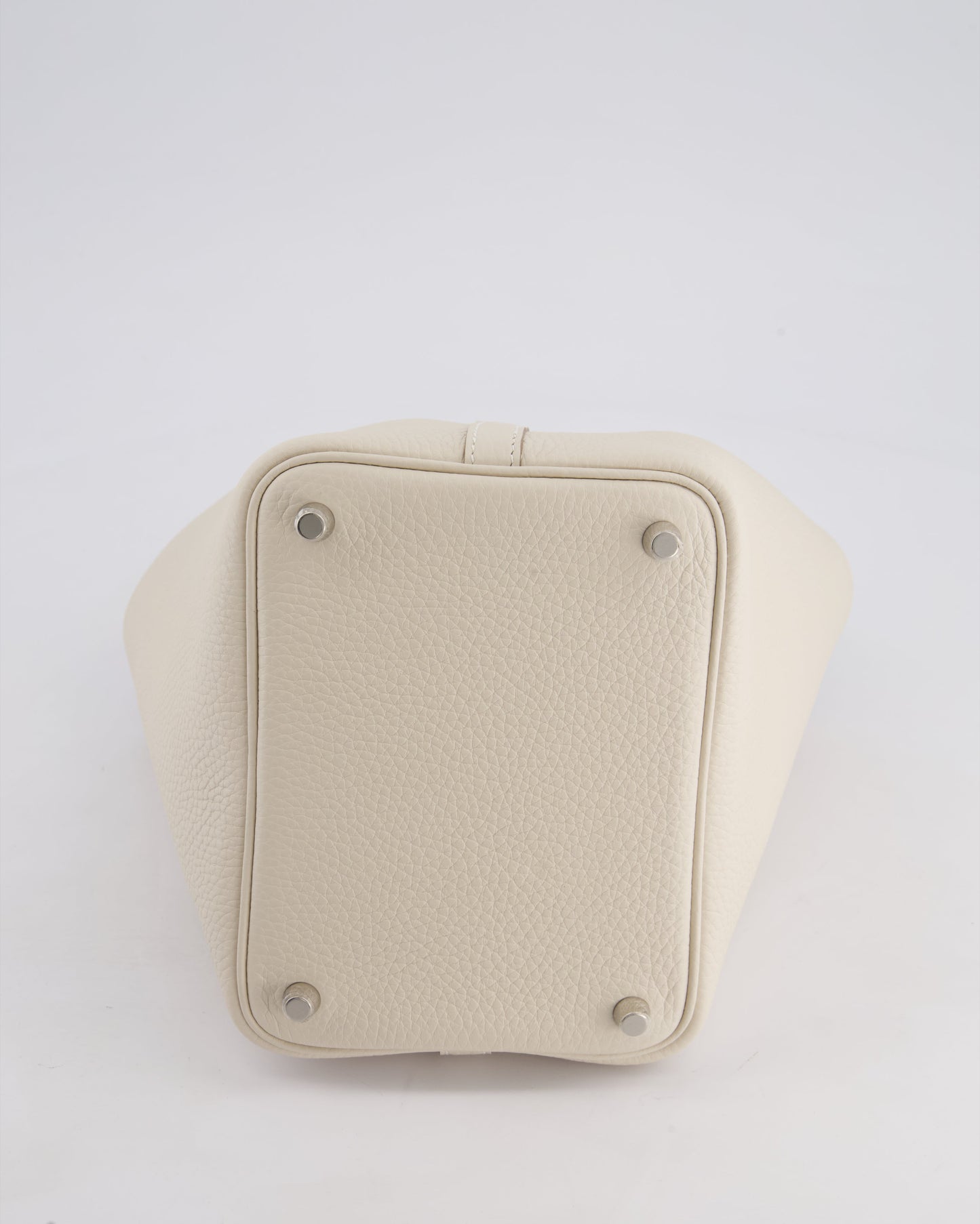 *HOT* Hermès Picotin Lock Bag 18cm in Craie Clemence Leather with Palladium Hardware