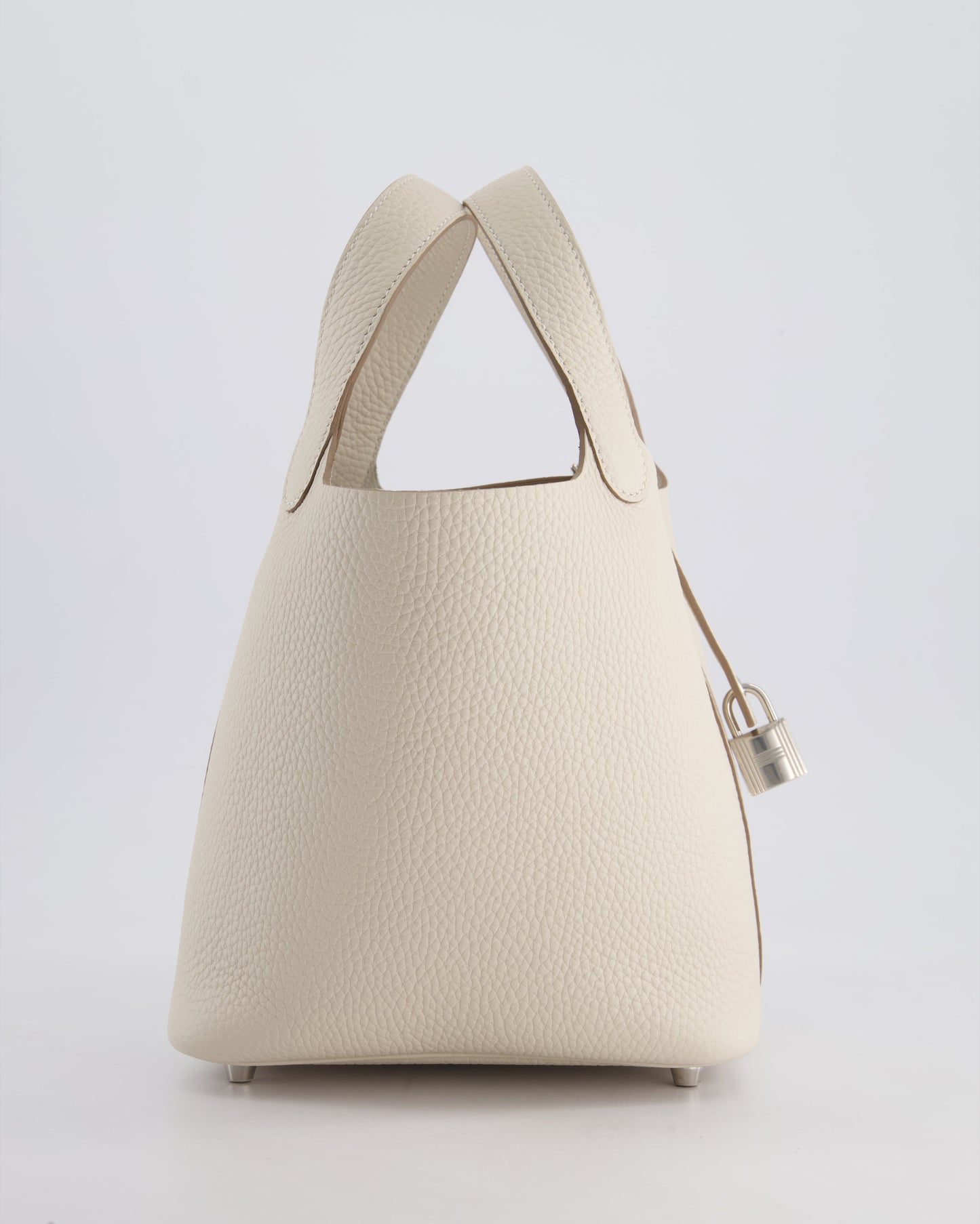 *HOT* Hermès Picotin Lock Bag 18cm in Craie Clemence Leather with Palladium Hardware