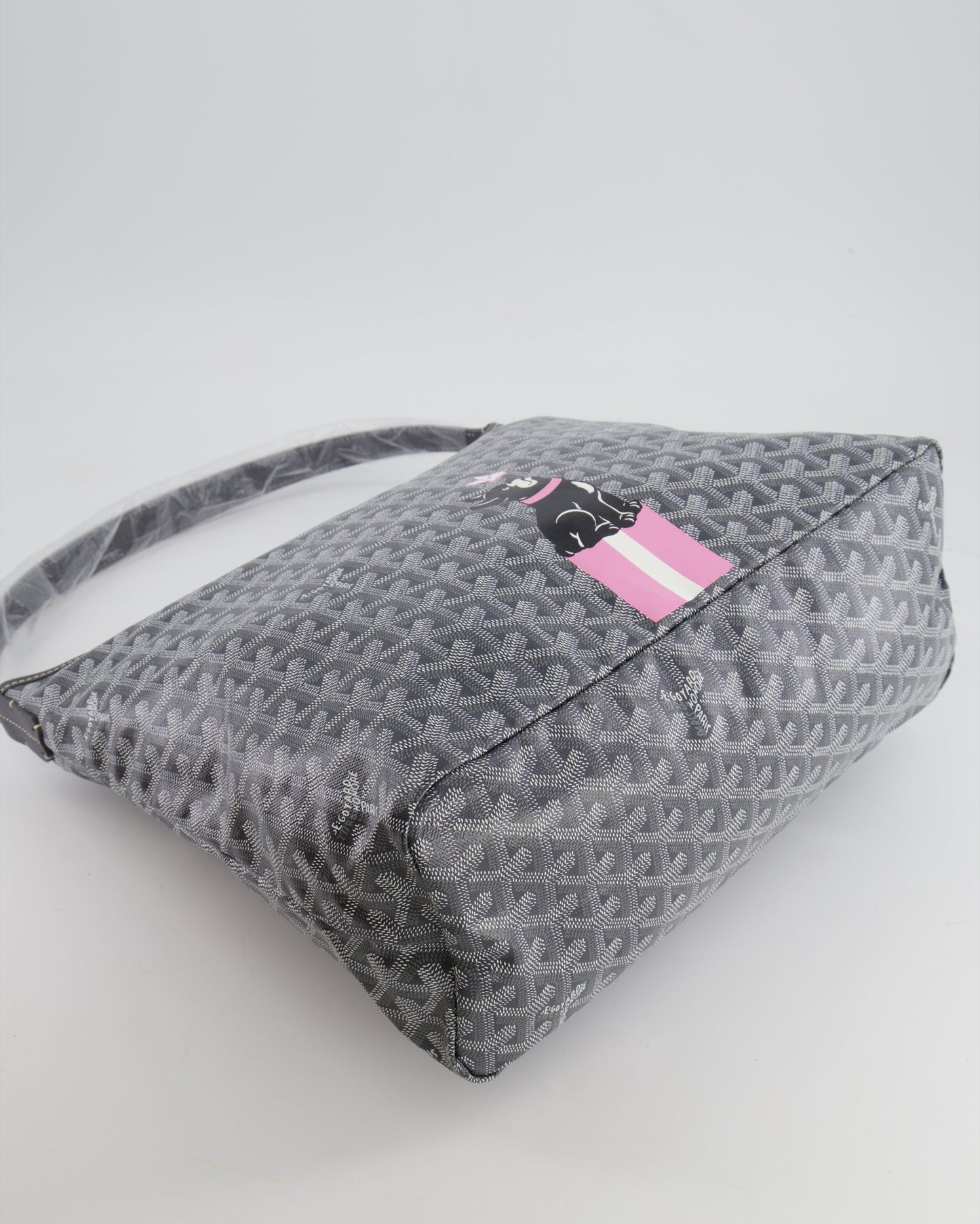 Goyard Grey Goyardine Canvas Boheme Hobo Bag with Dog Print