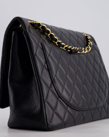*FIRE PRICE* Chanel Black Maxi Classic Double Flap Bag in Lambskin Leather with Gold Hardware RRP £10,060