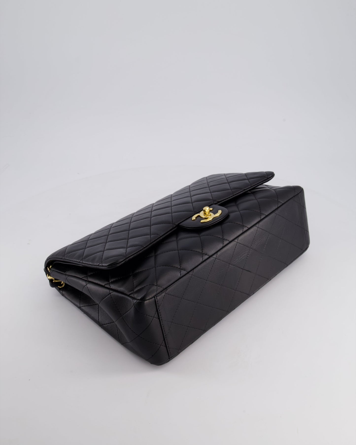 *FIRE PRICE* Chanel Black Maxi Classic Double Flap Bag in Lambskin Leather with Gold Hardware RRP £10,060