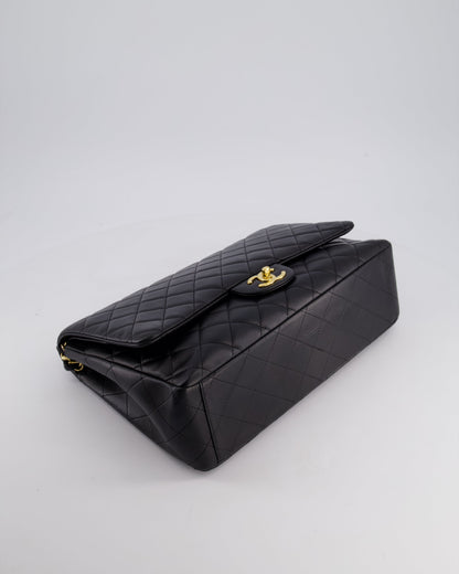 *FIRE PRICE* Chanel Black Maxi Classic Double Flap Bag in Lambskin Leather with Gold Hardware RRP £10,060