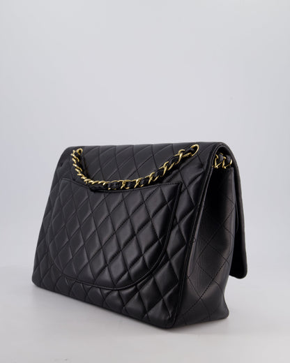 *FIRE PRICE* Chanel Black Maxi Classic Double Flap Bag in Lambskin Leather with Gold Hardware RRP £10,060
