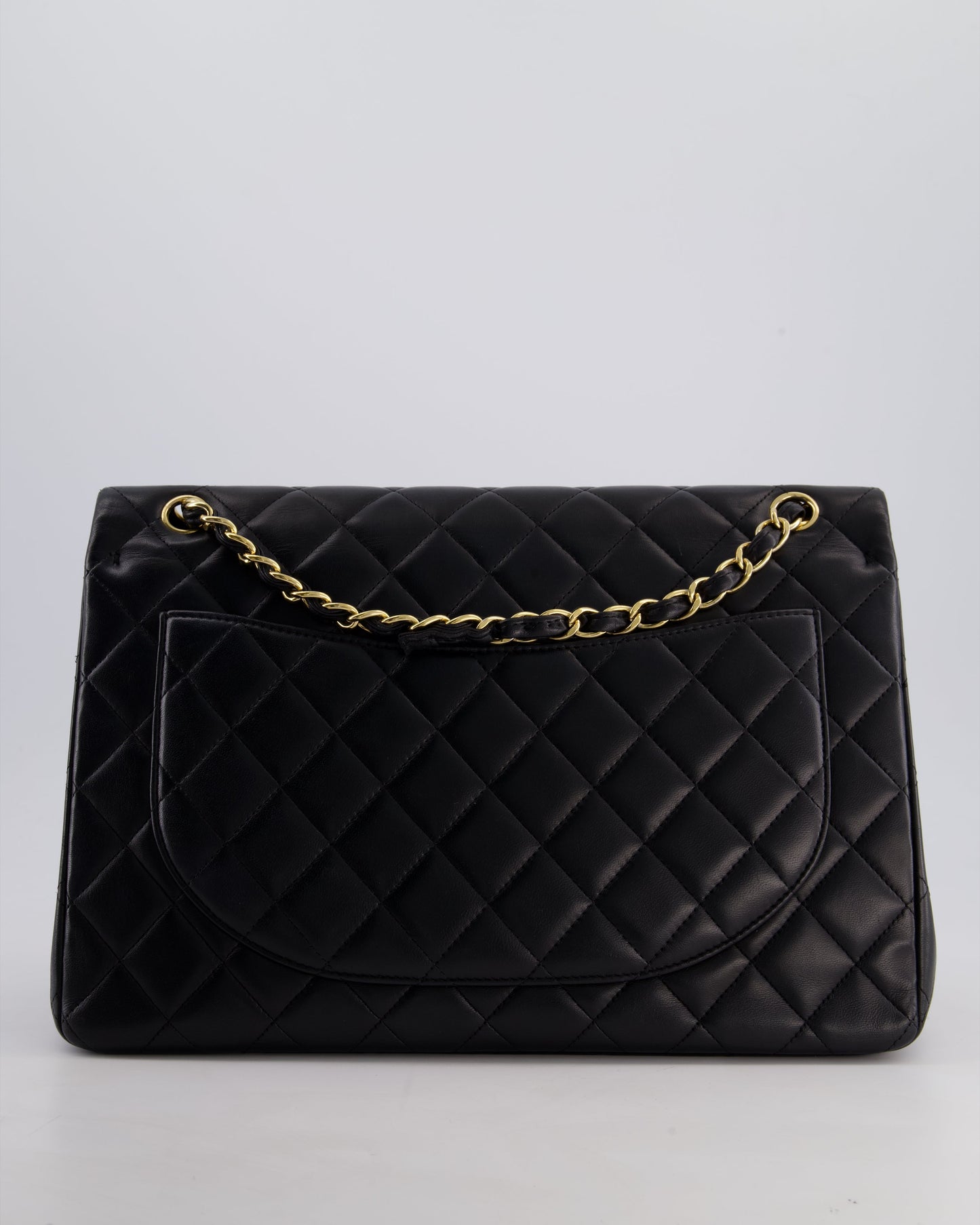 *FIRE PRICE* Chanel Black Maxi Classic Double Flap Bag in Lambskin Leather with Gold Hardware RRP £10,060