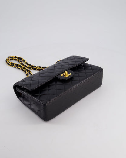 *AMAZING CONDITION* Chanel Vintage Black Medium Classic Double Flap Bag in Lambskin Leather with 24k Gold Hardware