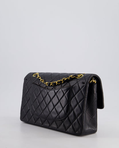 *AMAZING CONDITION* Chanel Vintage Black Medium Classic Double Flap Bag in Lambskin Leather with 24k Gold Hardware