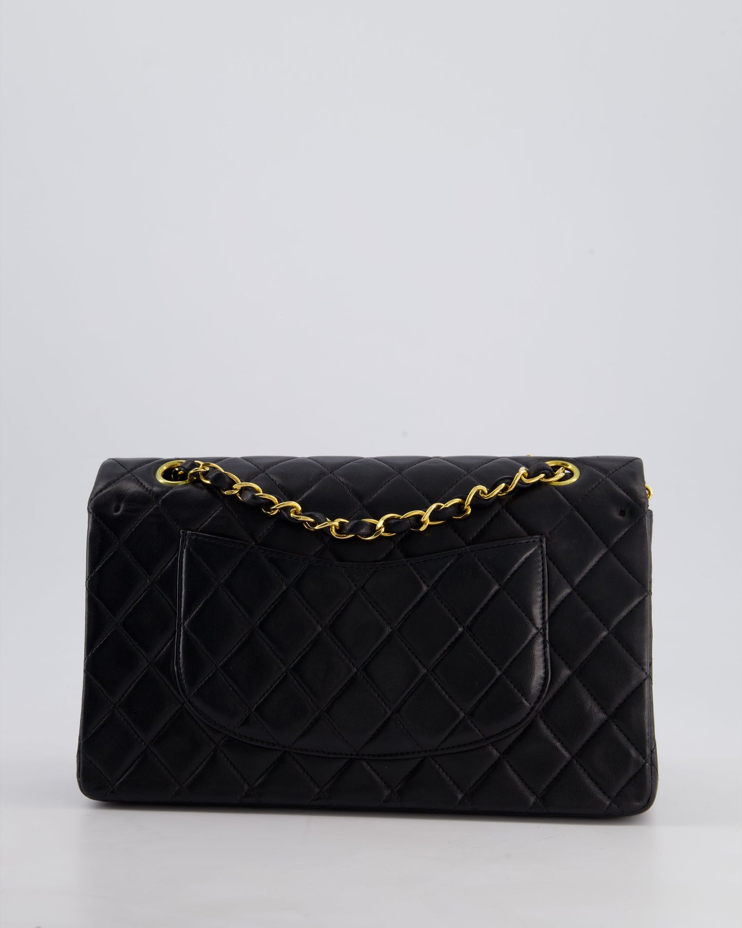 *AMAZING CONDITION* Chanel Vintage Black Medium Classic Double Flap Bag in Lambskin Leather with 24k Gold Hardware