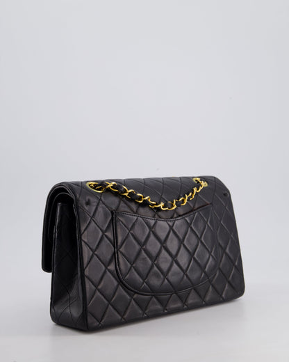 *AMAZING CONDITION* Chanel Vintage Black Medium Classic Double Flap Bag in Lambskin Leather with 24k Gold Hardware