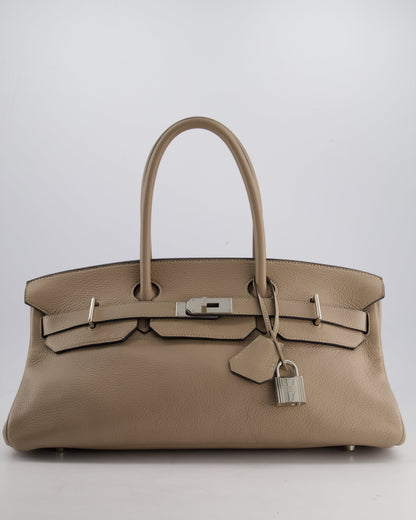 *COLLECTORS* Hermès Birkin JPG Bag in Gris Tortourelle Clemence Leather with Palladium Hardware