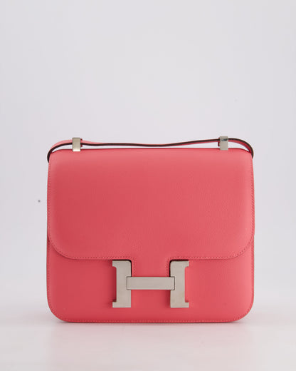 *HOT* Hermès Constance 24cm Bag in Rose Azalee Evercolour Leather with Palladium Hardware