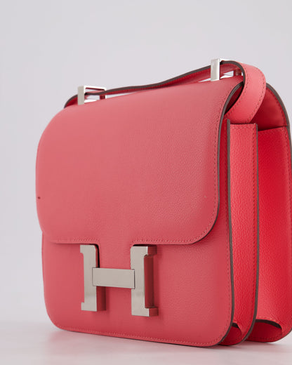 *HOT* Hermès Constance 24cm Bag in Rose Azalee Evercolour Leather with Palladium Hardware