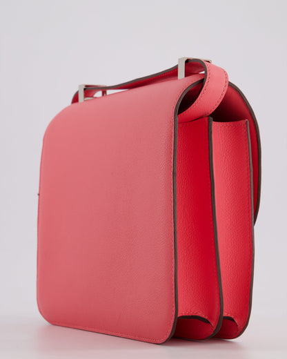 *HOT* Hermès Constance 24cm Bag in Rose Azalee Evercolour Leather with Palladium Hardware