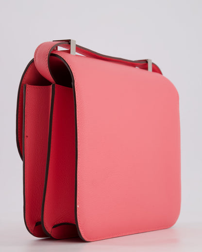 *HOT* Hermès Constance 24cm Bag in Rose Azalee Evercolour Leather with Palladium Hardware